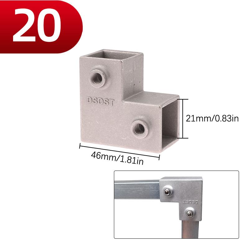 1 шт. Соединительный элемент для квадратной трубы Алюминиевый сплав Колено Тройник Фиксированный соединитель для квадратной трубы Стойка для хранения