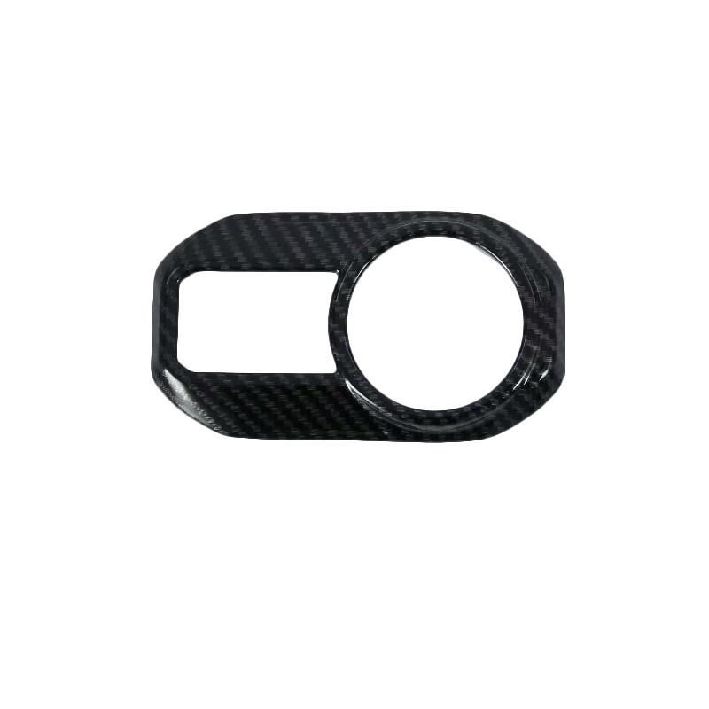 ABS Interior Carbon Fiber Headlight Lamp Button Cover Head Light Adjustment Sticker For Jeep Wrangler 2017- Car
