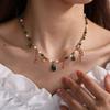 High-end zircon natural stone pearl necklace - unique design choker
