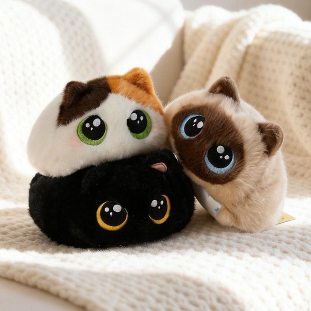 Round Black Cat Plush Toys Cartoon Cat Stuffed Animal New Cat Pillow Gifts