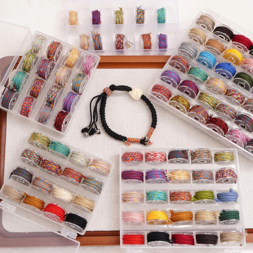 1box Colorful Cotton Thread String DIY Beading Braided Bracelet Jewelry Making