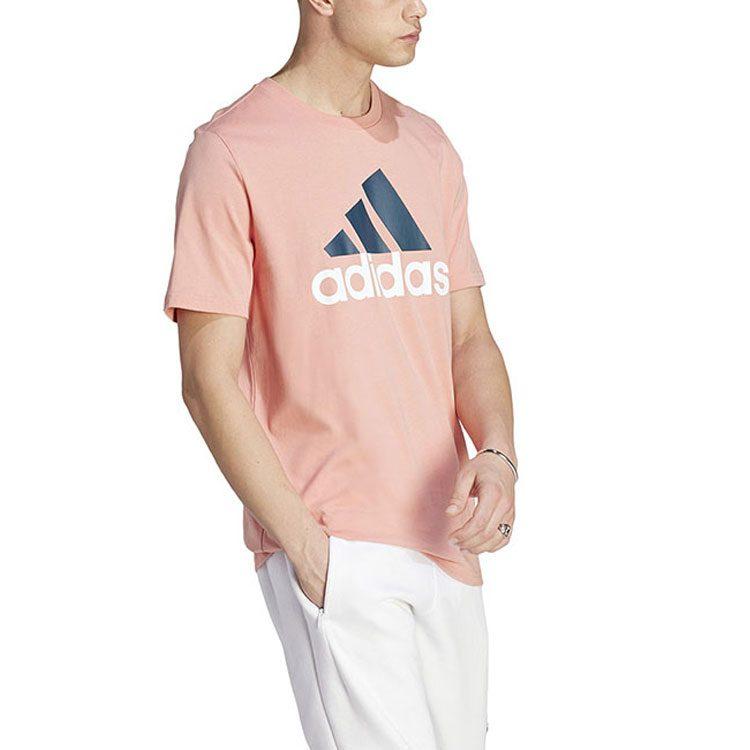 Adidas T Shirts Men's Pink Crew Neck Moderate Straight Fit IJ8577