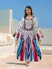 2024 Women Plus Size Kaftan Tribal Style Print V-neck Batwing Sleeve Robe Dress Summer Vacation Beachwear Bathing Suit Cover Up