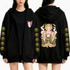 Women Anime JoJo Bizarre Adventure Zipper Sweatshirt Harajuku Fashion Long Sleeve Zip-up Hooded Fleece Jacket Coat