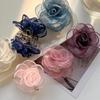 Тканевый Имитация Цветка Заколка для Волос Сетка Цветок Зажим Элегантная Камелия Акула Зажим Девушка