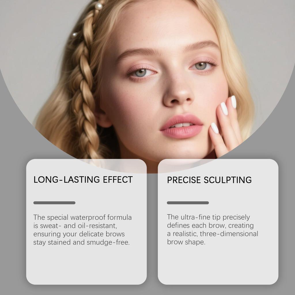 Zephoco Eyebrow Liquid, Waterproof Smudge-Proof Long Lasting, Smooth Easy Application, Natural Defined Brows, Hydrating Brow Gel, Brown/Gray/Black