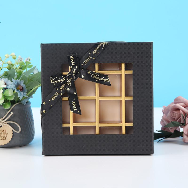 Chocolate Box Paper Gift Packaging Box With Clear Window Cookie Chocolate Gift Boxes Handmade Truffle Candy Case Party Supplies