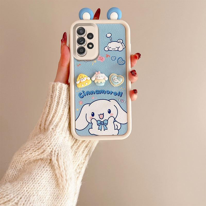 KEYSION Милый чехол с 3D-мультяшным изображением уха для Samsung A53 5G A23 с браслетом, мягкий силиконовый противоударный чехол для телефона Galaxy A13 4G
