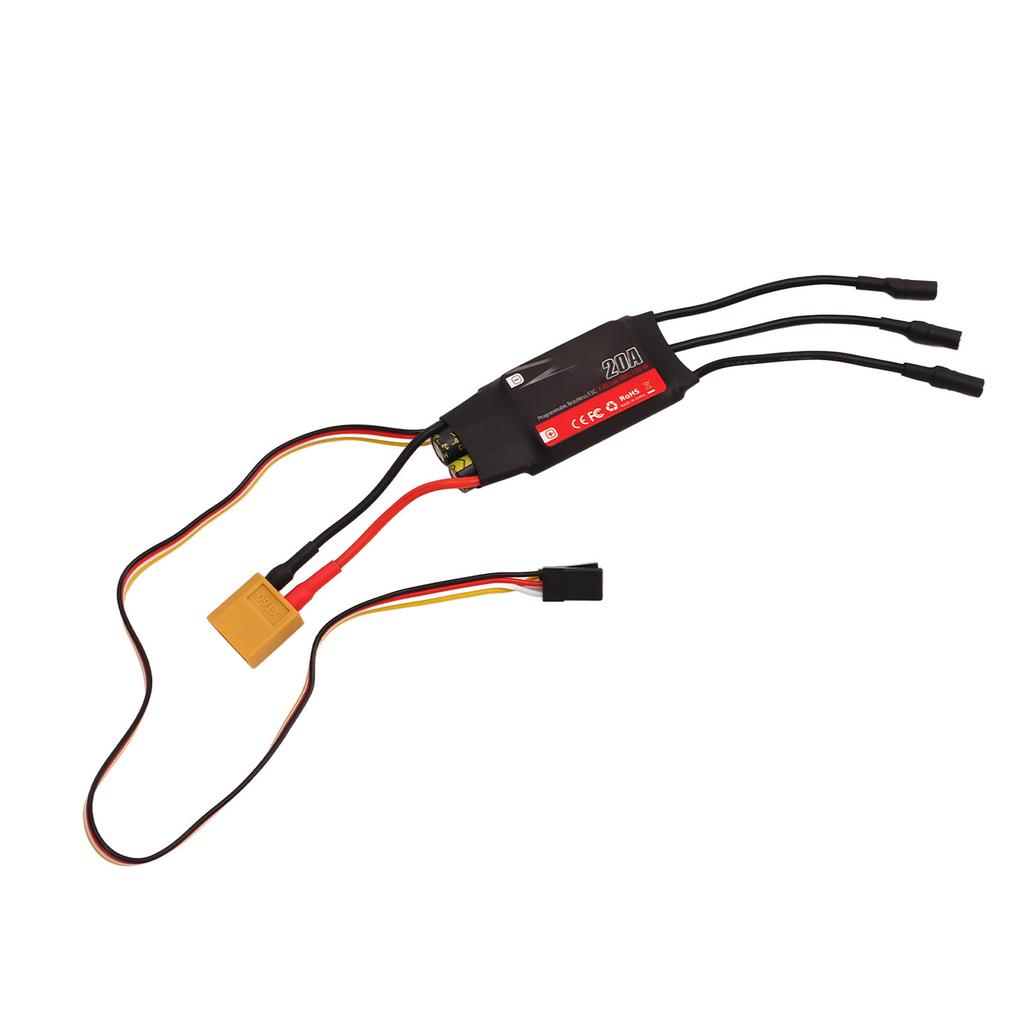 20A ESC Electronic Speed Controller 20A RC Brushless Motor Electric Speed Controller for Fixed Wing