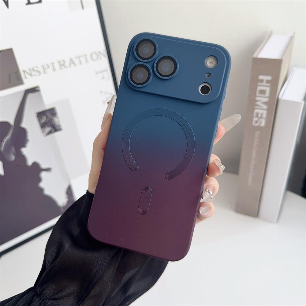 Gradient Color Magnetic Phone Case for Magsafe with Camera Lens Protection For iPhone 17 Pro Max Air 16e 16 15 14 Plus 13 12 11