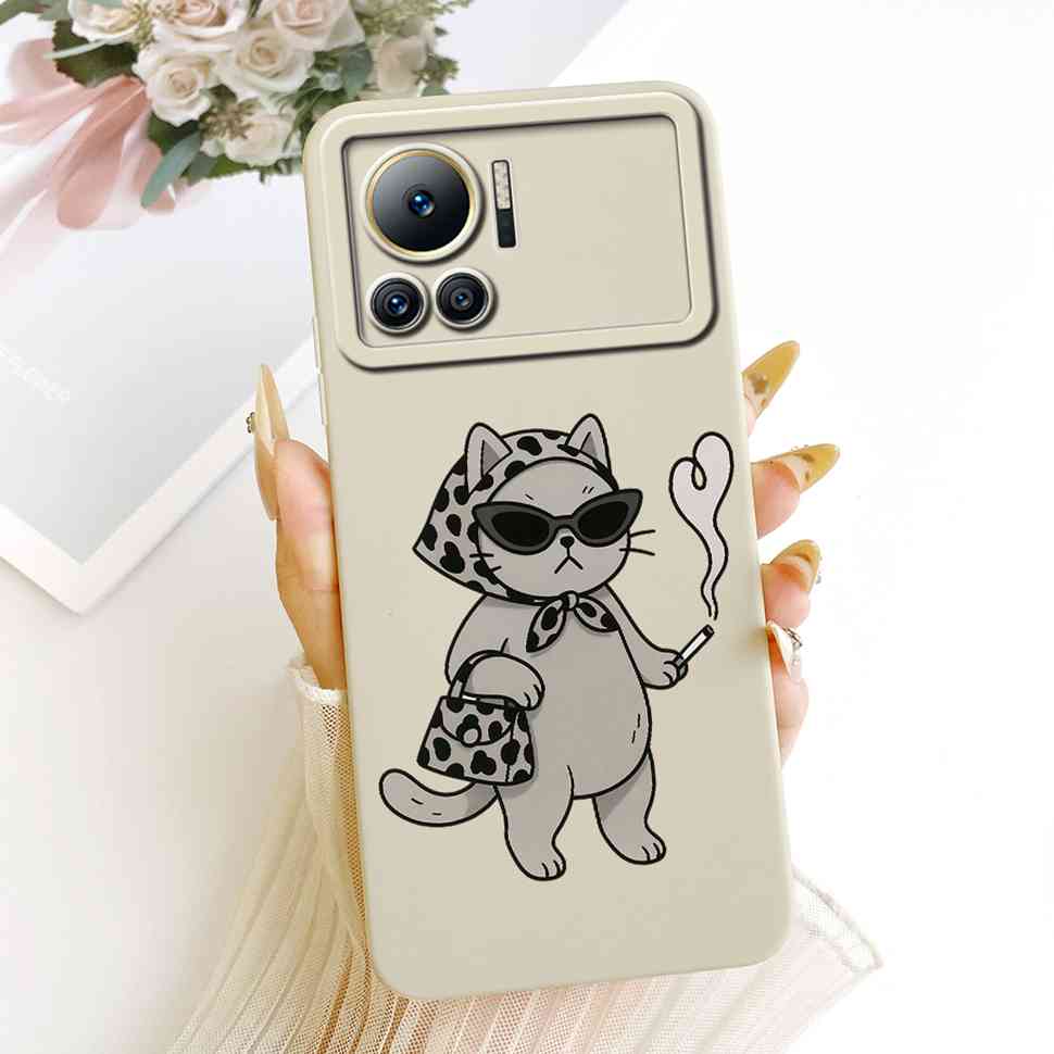 Для Infinix Note 12 VIP Чехол Милый Кот Мультяшный Цветок Силиконовая Крышка Для Infinix Note12 VIP 12 Vip X672 6.7" Чехлы Для Телефона Coque
