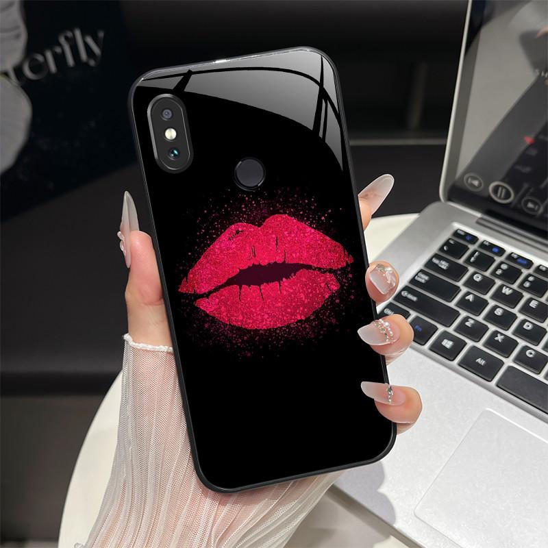 For Redmi Note 5/Note 6 Phone Case Trendy Design Tempered Glass Bumper For Xiaomi Redmi Note 5 6 Pro Full Protection Back Covers