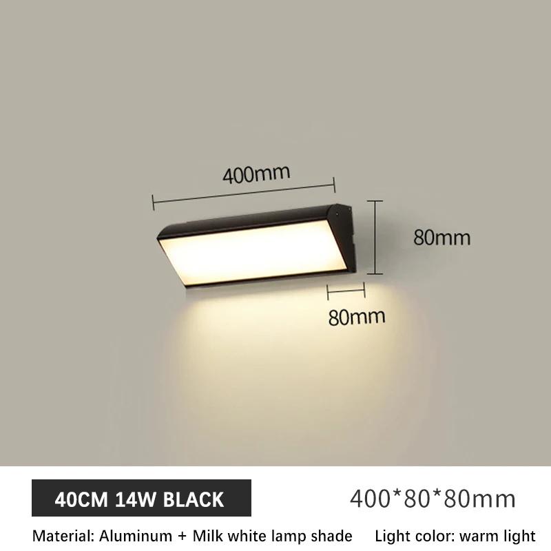 Длинные светодиодные уличные настенные светильники, водонепроницаемые алюминиевые светильники, бра для крыльца, сада, коридора, теплый/холодный свет, длинный настенный светильник IP65