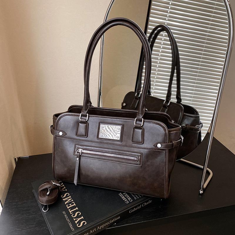 Премиальная сумка-мессенджер для通勤 в ретро-стиле большой вместимости женская новая на плечо сумка-мессенджер рабочая сумка-тоут