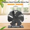 6 Blades Heat Powered Stove Fan Silent Fireplace Fan Quickly Warm Air Stove Fan NonElectric