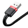 Durable Nylon Cable USB Iphone Lightning QC30 2A 3M Black/Red