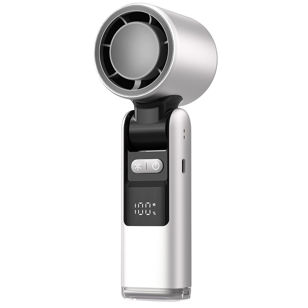 Portable Foldable Handheld Mini Turbo Fan with Ice Compress 4000mAh USB Rechargeable 100 Speeds Wind Outdoor Ice Cooling Fans