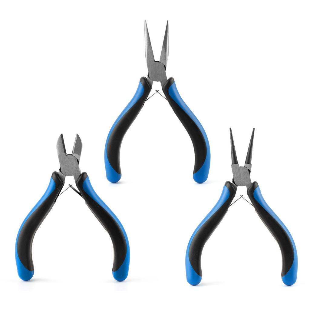 Set of 3 Jewelry Pliers Essential Crafting Tool Cutting Pliers Round Nose Pliers Suitable for Necklace Bracelet Making