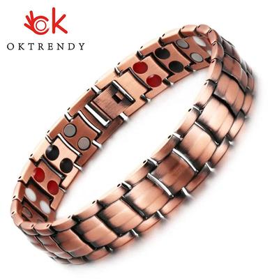 Высококачественный латунный браслет. Магнитный терапевтический браслет для улучшения самочувствия.