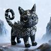 Загадочная статуэтка черной кошки Маленькая фигурка кошки из смолы Декоративная готическая скульптура животного для дома, офисного стола, винного шкафа, полки