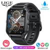 LIGE Новые мужские умные часы с Bluetooth для вызова, спортивные часы на открытом воздухе, фитнес, отслеживание здоровья, водонепроницаемые умные часы для Android IOS