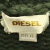 Diesel With Hood Knit Jacket XS Green 100% Wool Logo Print Women Used