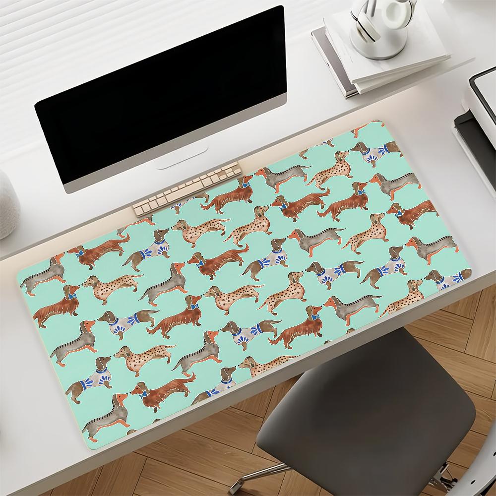 Cute Dachshund Dog  Mouse Pad Nonslip Rubber Computer Mat Gamer Balance Decoracion Deskmat Laptop Office Large