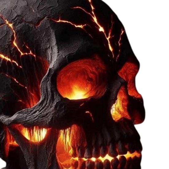 Настольная лампа Yousheng в виде черепа, готическая лампа-череп из магмы, жуткий светодиодный настольный светильник в виде человеческого черепа для вечеринки на Хэллоуин, украшение для каминной полки