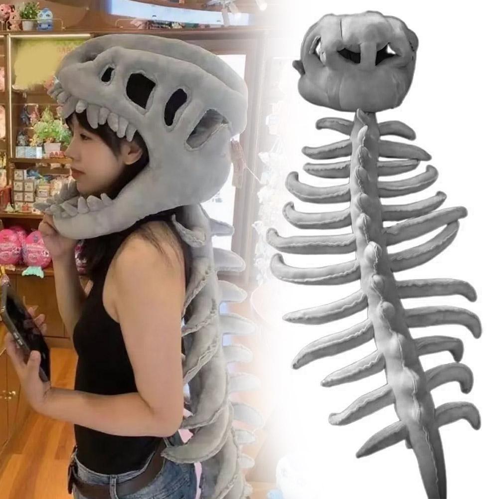 Головной убор в виде скелета динозавра, реквизит для костюма для взрослых и детей, шлем для косплея динозавра, плюшевые маски, игрушки, аксессуар для парка динозавров