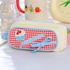 Embroidery Korean Fruit Pencil Case Fruit Cherry Cake Print Pencil Pouch Y2K Sweet Pen Bag  Office