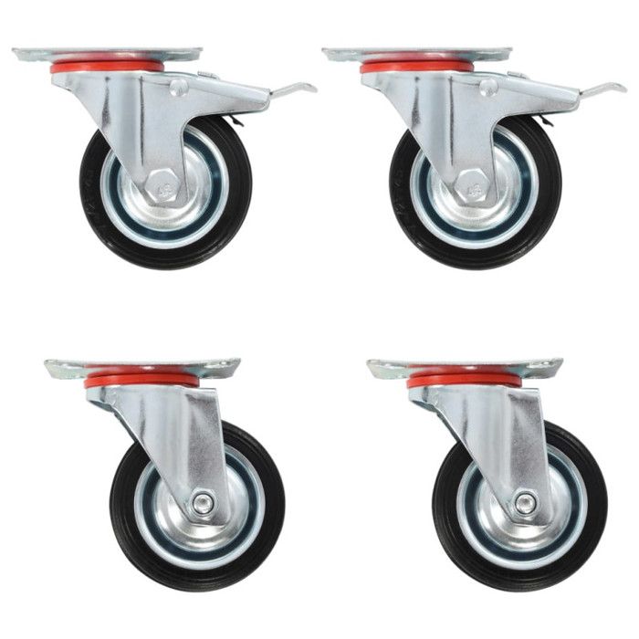 VidaXL Swivel Casters 4 Pcs 75 Mm