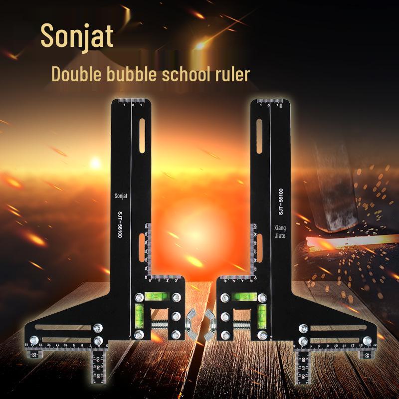 Двухуровневый пузырьковый однолинейный направляющий позиционирующий угольник для лифтовых и школьных рельсовых систем