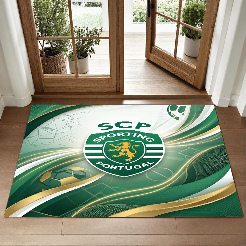 Sporting CP FC Design Crystal Velvet Rug Soft Decorative Mat for Bedroom Entrance