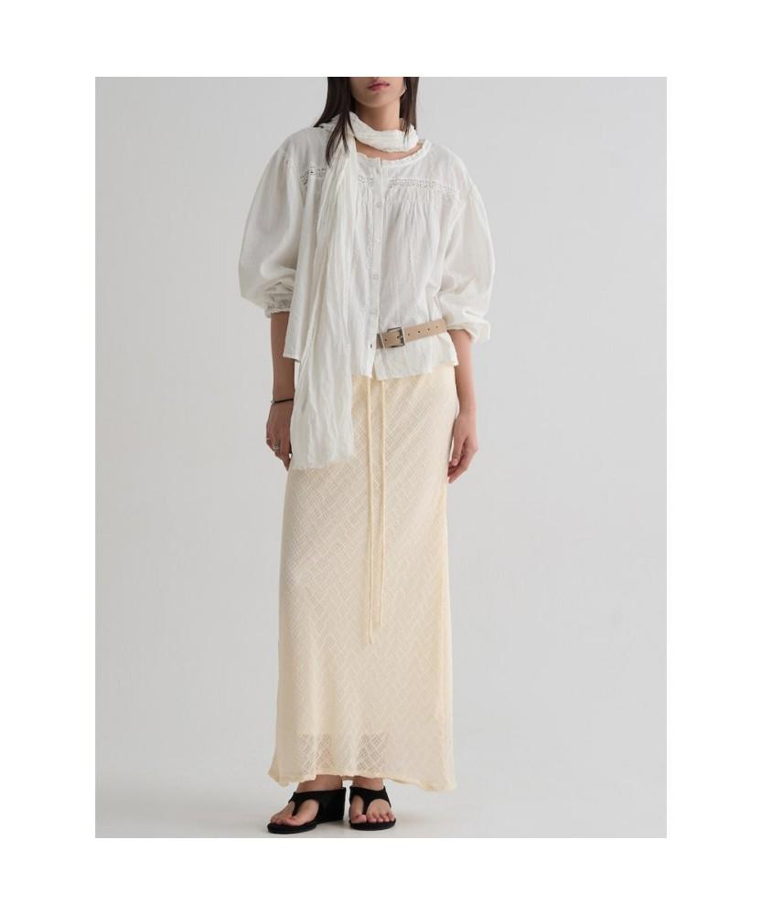 8SECONDS Knit-Like Long Skirt Ivory