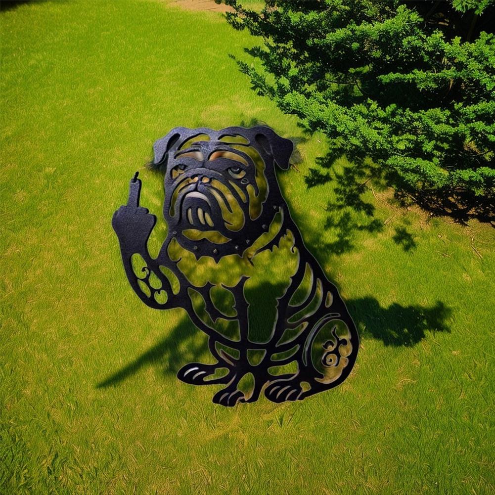 1 шт. Забавный бульдог, металлический садовый декор, французские средние статуэтки собаки из металла - бульдоги, украшения, вырезанные P8Y2