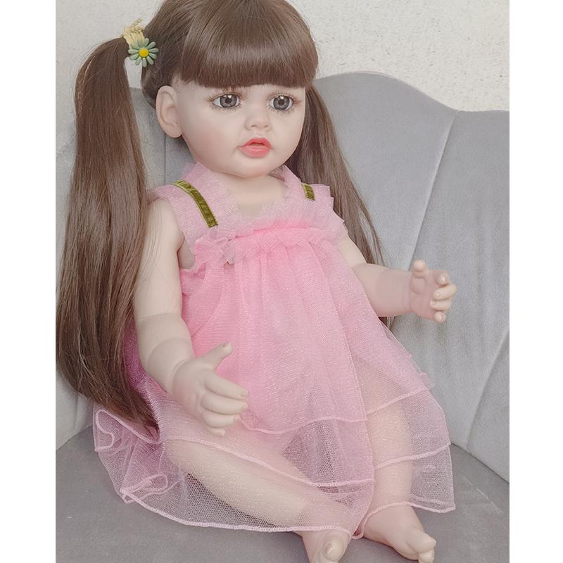 Fashion 55cm Simulation Baby Doll Silicone Reborn Doll Cute Lifelike Princess Girl Toys For Children Kids Gift