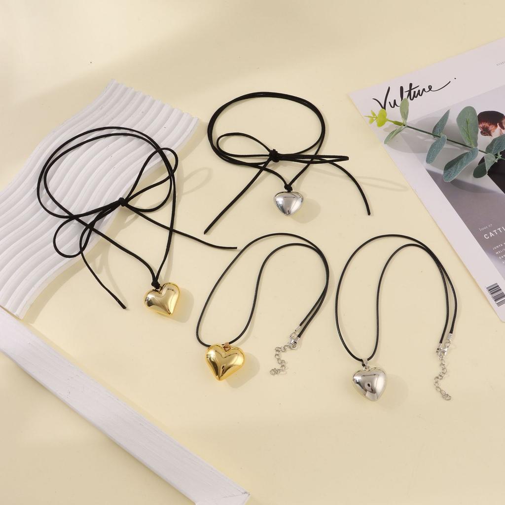 Европейская и американская мода простая подвеска в форме сердца ожерелье персонализированная гальванизированная акриловая женская цепочка для ключицы