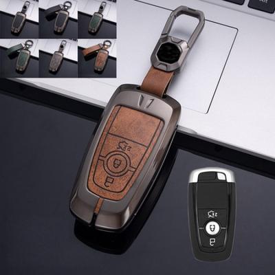 Чехол-брелок из цинкового сплава и кожи для автомобильного ключа Lincoln MKC Continental MKZ Navigator