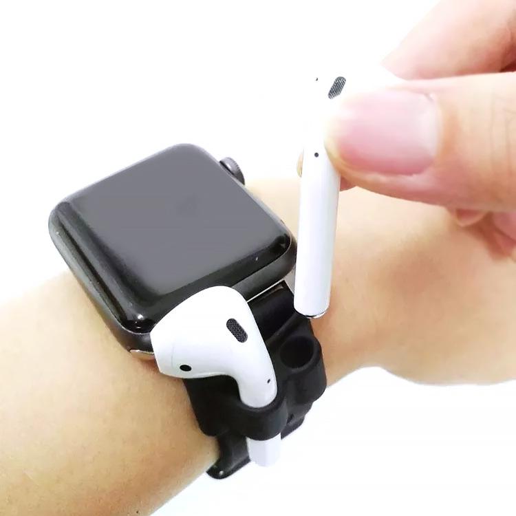 Apple Watch Strap Storage & AirPods Pro 2 Anti-Lost Silicone Cover with Strap Holder Accessory