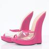 18CM High Wedges Sandals,Peep Toe Women's High Heels Summer Shoes,Man Cosplay Platform Slippers,PVC vamp,Black,Red,Custom Colors