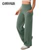 Casual Pant High Waist Solid Color Trousers with Pockets