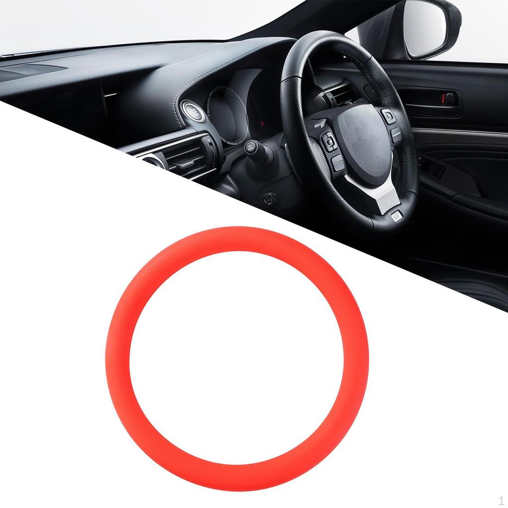 Car Silicone Steering Wheel Cover Protection All Seasons Convenient Installation 15 Inch Sleeve
