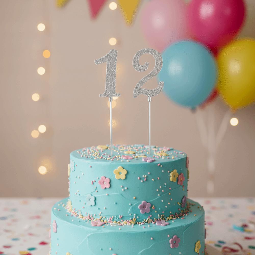Rhinestone Number Cake Topper Glitter Digital Cakes Dessert Decor Birthday Candle Holder Party