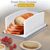 Bread Slicer Homemade Bread Adjustable Width Bread Slicing Guide Foldable Crumb Catcher Tray Reusable Bread Cutting Tool for Bagels Cakes