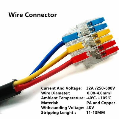 WOGO SPL-42/62 Мини-разъем для быстрого провода Универсальный соединитель для проводного кабеля Вставной клеммный блок с проводником DIY YOU