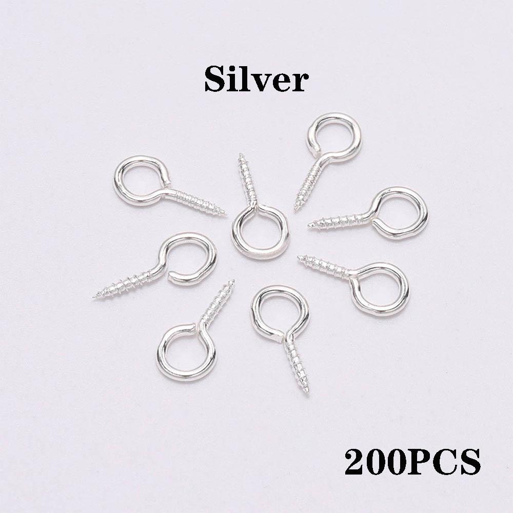 100-200pcs/lot Small Tiny Eye Pins Eyepins Hooks Eyelets Screw Threaded Clasps Hooks Supplies For Jewelry Findings Wholesale