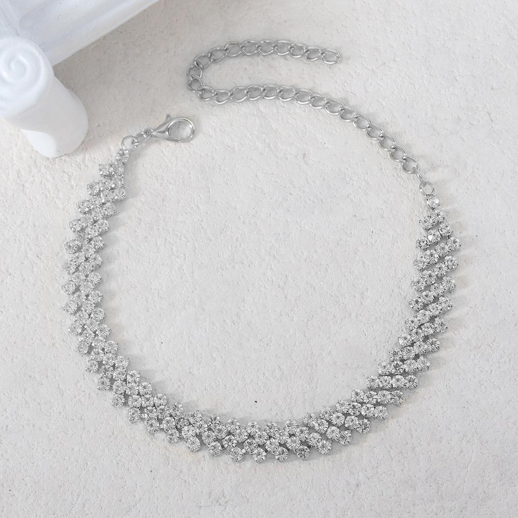 Diamond Rhinestone Anklet, Diamond Cross Anklet, European And American Beach Anklet Jewelry