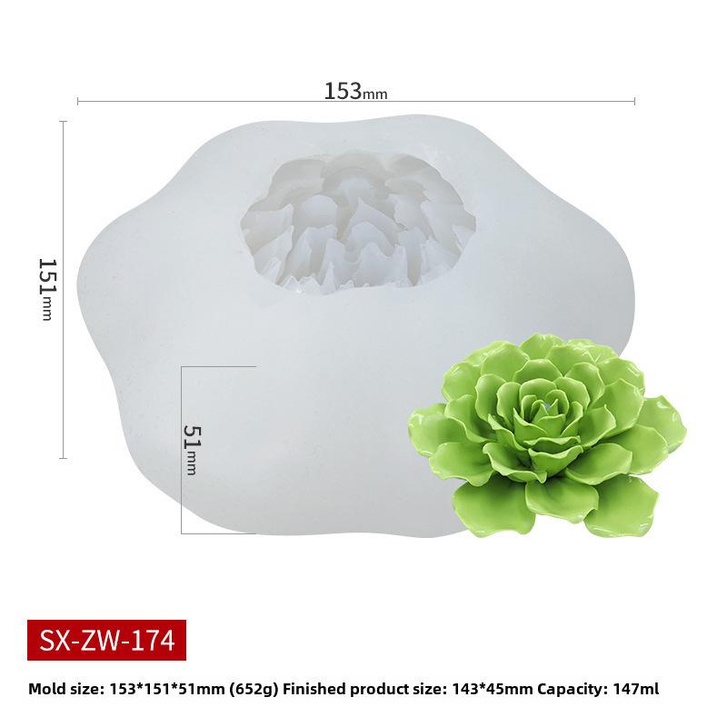 Sanxin Peony Silicone Mold for Epoxy, Candle, Cake, Soap, and Aromatherapy Decor.