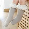 Высококачественные детские хлопковые мягкие удобные кружевные носки, детские носки из чесаного хлопка средней длины
