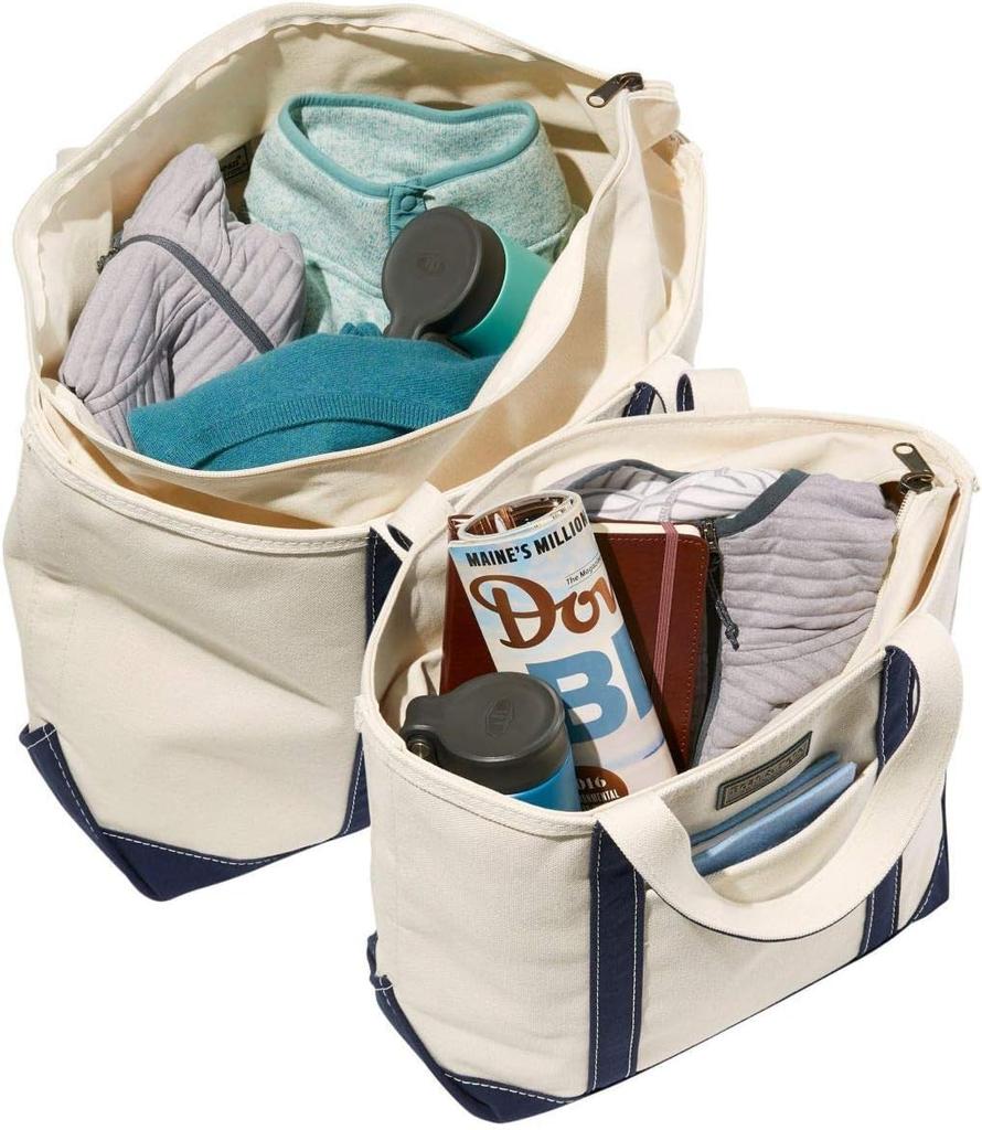 Zip Top Boat and Tote with Pocket Medium Canvas 1000036127 [LLB] Black/Black